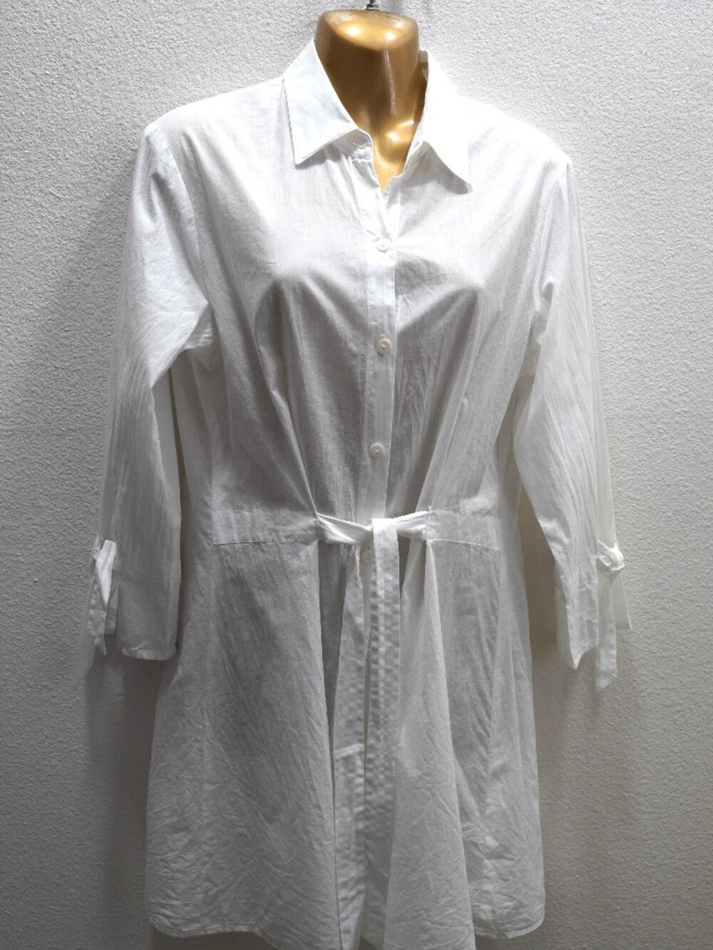 Tommy Bahama White Cotton Shirt dress size M